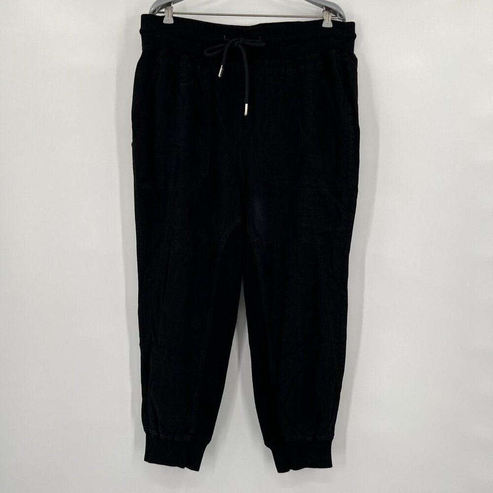 Quince Vintage Wash Tencel Utility Joggers size L Large Women's in Black - Picture 3 of 7